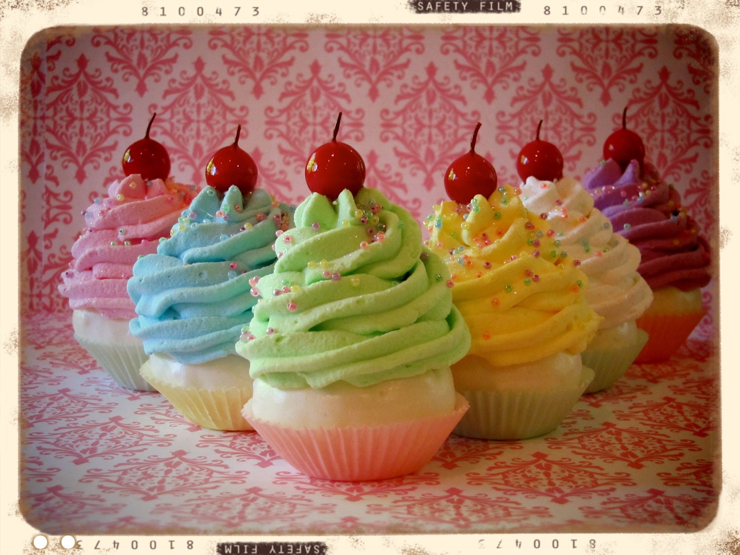 Fake Cupcakes Mini Cupcakes Set 6 "Marie Antoinette Let Them Eat Cake Collection" Pastel Colors for Photo Props, Can Be Made Into Ornaments