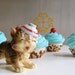 Fake Cupcakes "Retro Hollywood Glam" Collection Mini Turquoise Cupcakes w/Leopard Cupcake liners Set of 5 Can Be Made into Ornaments