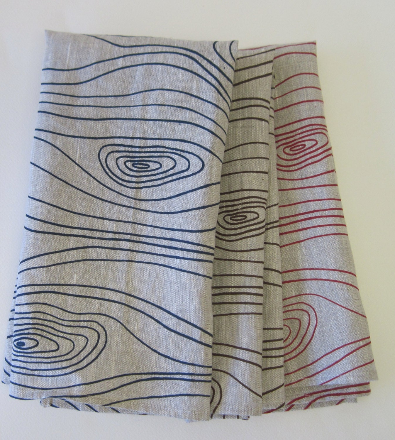 Faux Bois Print Tea Towel in Buckthorn