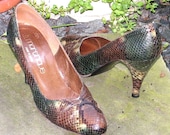 Vintage Stuart Weitzman Shoes Snakeskin Python Leather Martinique Box