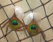 peacock feather earrings