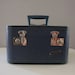 Holiday Sale // 1960s Vintage Train Case in Slate Blue and Silver . Mid Century Style