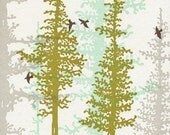 Evergreen Trees Letterpress Card