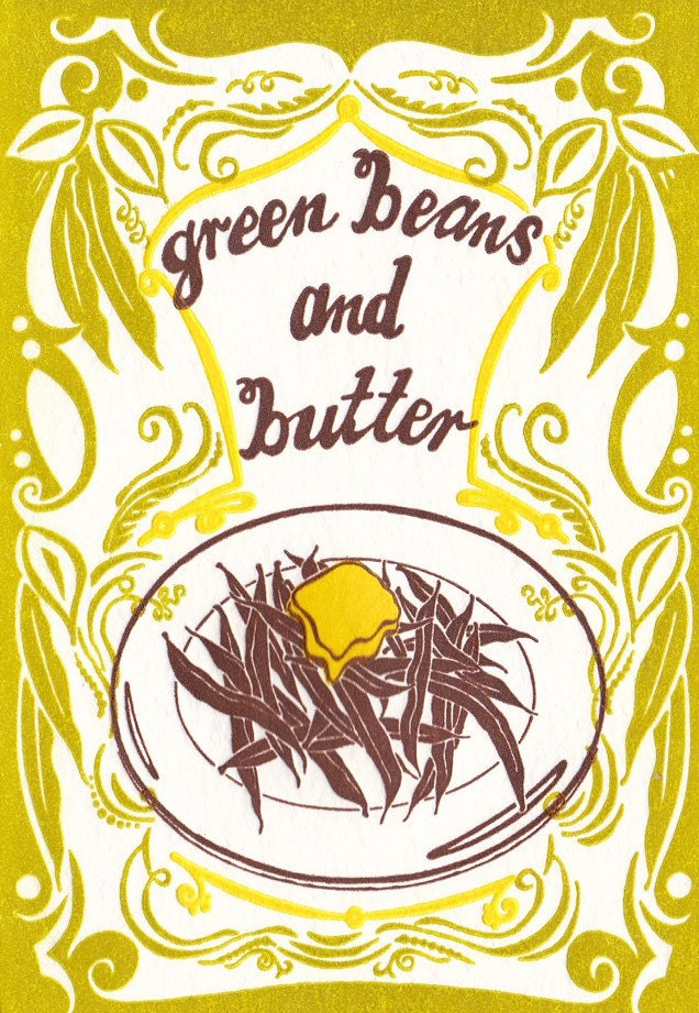Green Beans and Butter - Letterpress Card