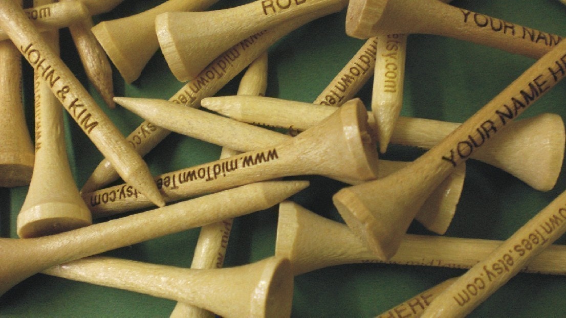 It's Tee Time - Custom Laser Engraved Golf Tees - Set of 100