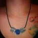 Aluminum Mesh Electro Phoresis Drum Bead and European foil glass bead Necklace in Blues