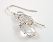 Silver Shade Crystal Teardrop Earrings - Bridesmaid Jewelry - Bridal - Weddings