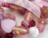 Breast Cancer Awareness Pink Ribbon Stretchy Bracelet Set