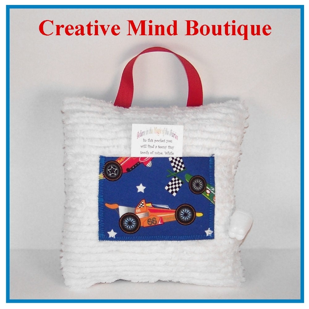 Boy Tooth Fairy Pillow - Speed Racer Blue