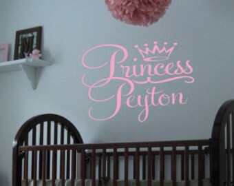Princess Wall Decal custom little girl wall vinyl
