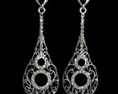 Music Inspired Wedding Jewelry, Long Dangle Swarovski Bridal Earrings, CELLO