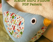 Bird Pillow Toy Sewing PDF Pattern Easy Fast Adorable named Katie