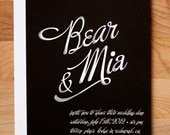Wedding Invitation Set - Custom Chalkboard Card wedding invitation with Chalk