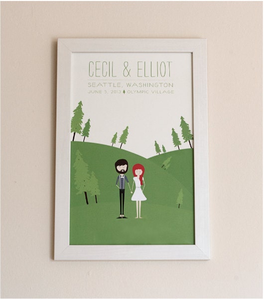 Wedding Poster - Custom Couple - Cecil & Elliot Print