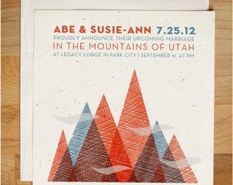Wedding invitation - Textured Mountain Invitation Set