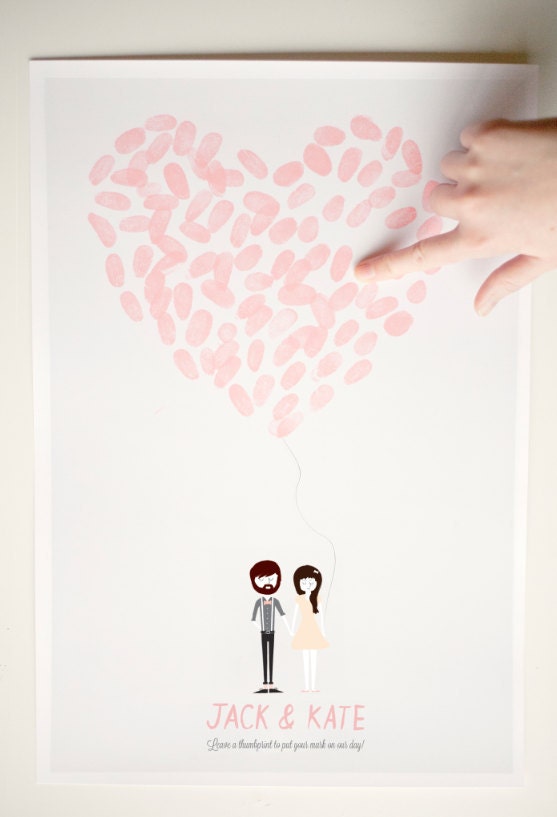 Wedding Poster - Custom Thumbprint Heart Poster