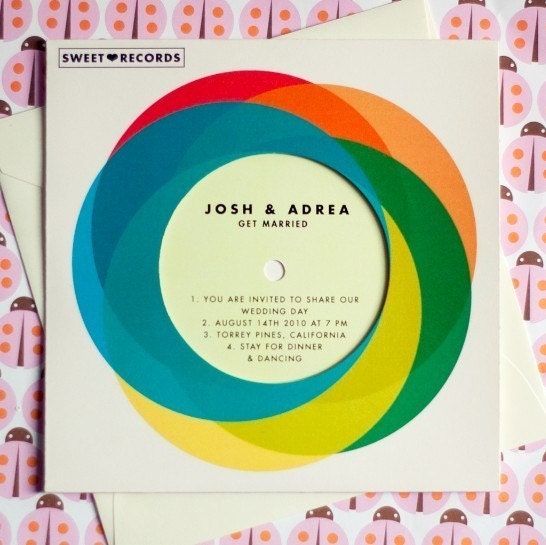 Record with Sleeve - Wedding invitation