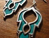 palace reflections - turquoise enamel earrings - Historic Ornamental Architecture jewelry