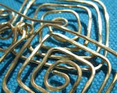 DARLA. Solid brass wire. square spiral earrings