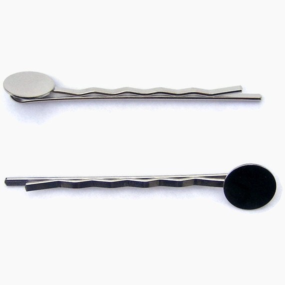 12 Bobby Pin Hair Sticks 2 inch (50mm) with 3/8 inch Pad