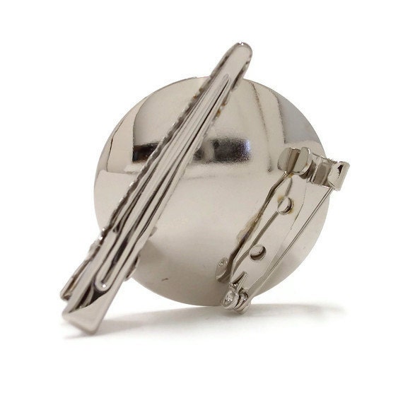12 Metal Brooch with Alligator Clip 1 3/8" (35mm) Disk