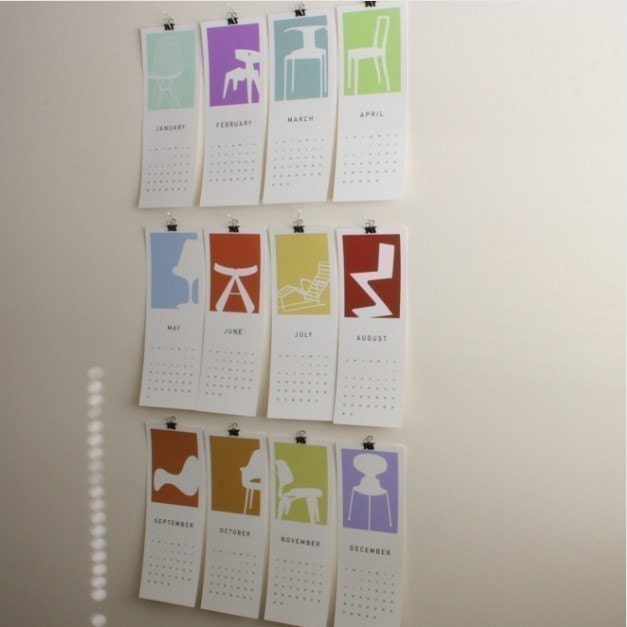 2013 Printable Mid-Century Chairs Calendar