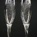 Peacock Feathers . 2 Champagne Flutes . Hand Engraved