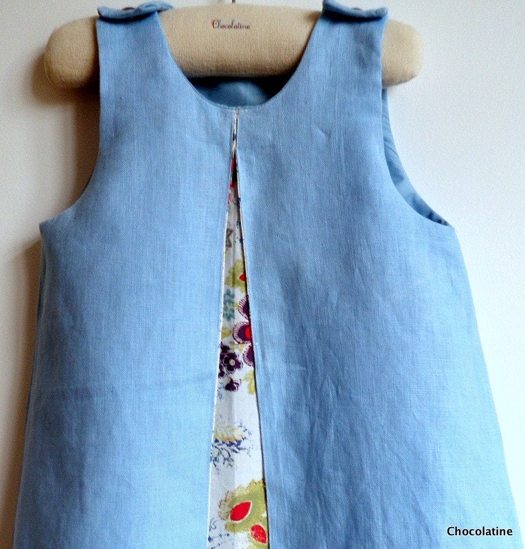 Girls Dress - Pinafore Dress - French Style - Sizes for babies, toddlers and girls from 6 months to 4T