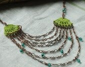 Edgewater Crochet Necklace- Green/Aqua