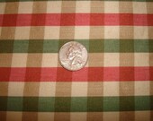 Vintage Fabric--Stripes Check Mini Square-Off Bolt-Upholstery Decorator Yardage-  6 Yards Material-Stella Ranae