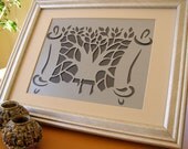 Torah Tree Papercut perfect for Bar of Bat Mitzvah celebration or Wedding. Can be personalized.