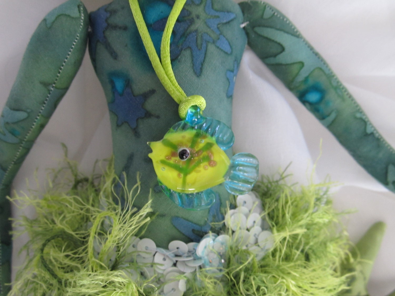 CATFISH, soft sculpture art doll, ooak, wall hanging