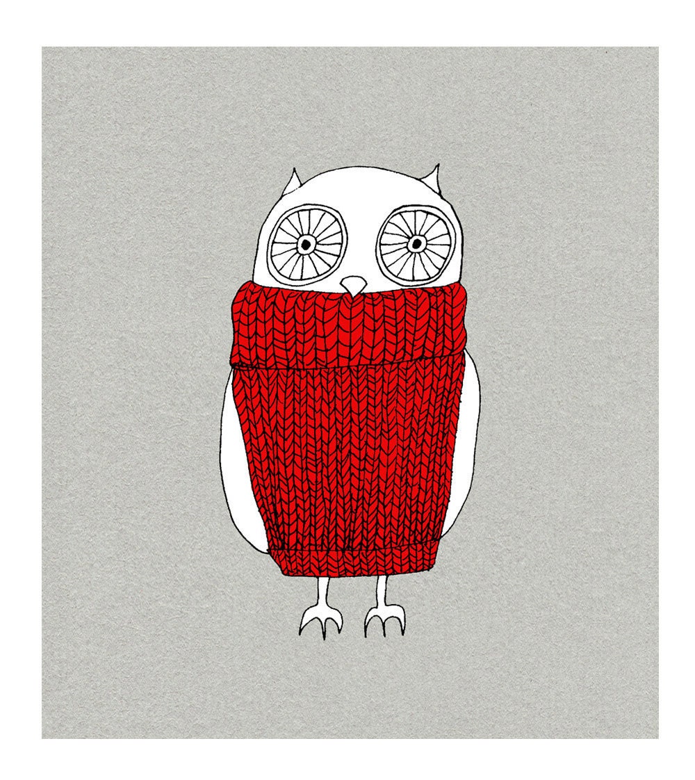 Owl in cowl -Print