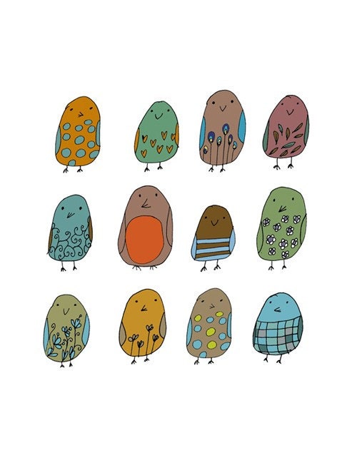 A ballyhoo of birds-print