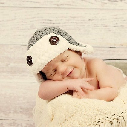 READY TO SHIP - Newborn aviator hat - you choose the color, newborn to toddler sizes available