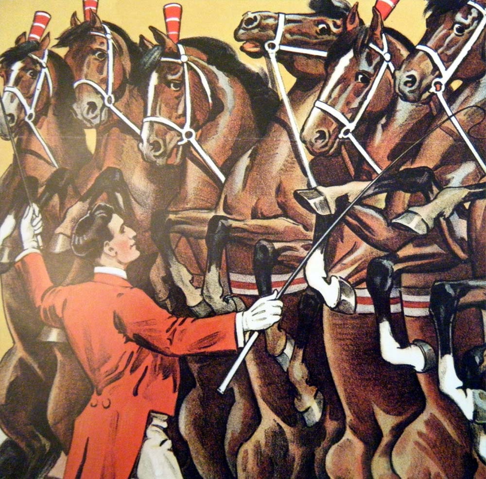 Capt Barrys Famous Educated Equines Vintage Circus Poster -  Poster Size Vintage Book Plate