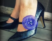 Wedding Hair Accessory - Bridesmaid Hair AccessoryChiffon Flower Shoe Clips-Elegant Purples