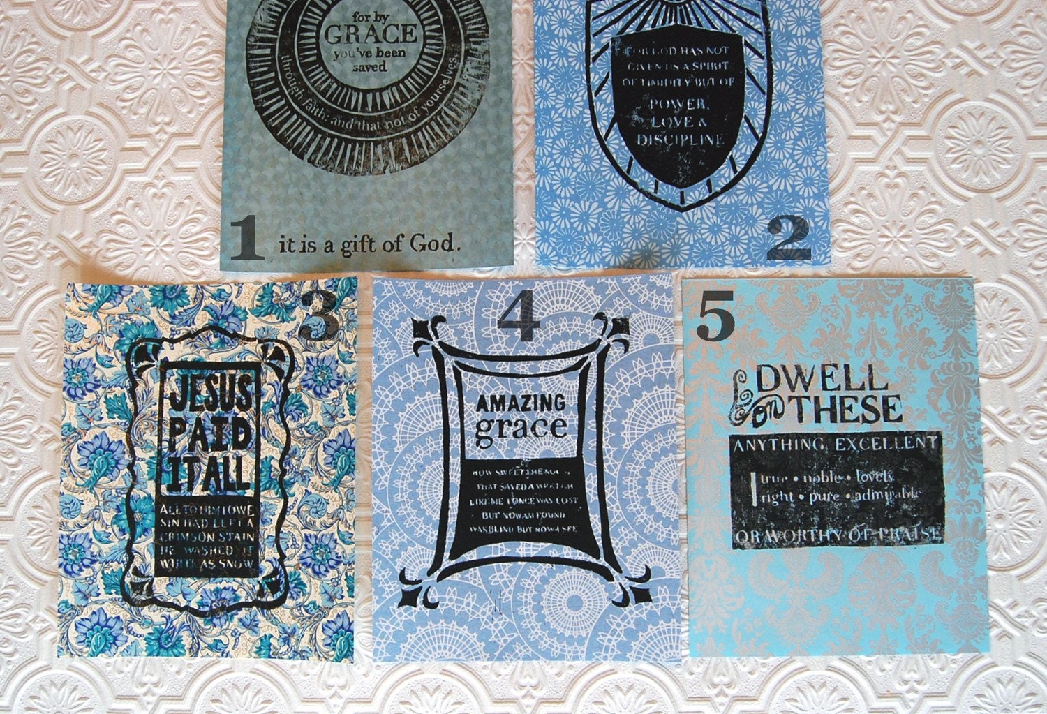 by grace - woodcut print - pick your paper