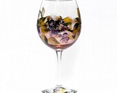 Grapevine Wine Glasses - Set of Two - Hand Painted Tuscan Shades