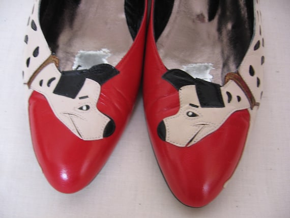 Margaret Jerrold Dalmation dog red shoes 6M