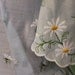 1950s 1960s light blue spring daisies flowers embroidered dress XL XXL