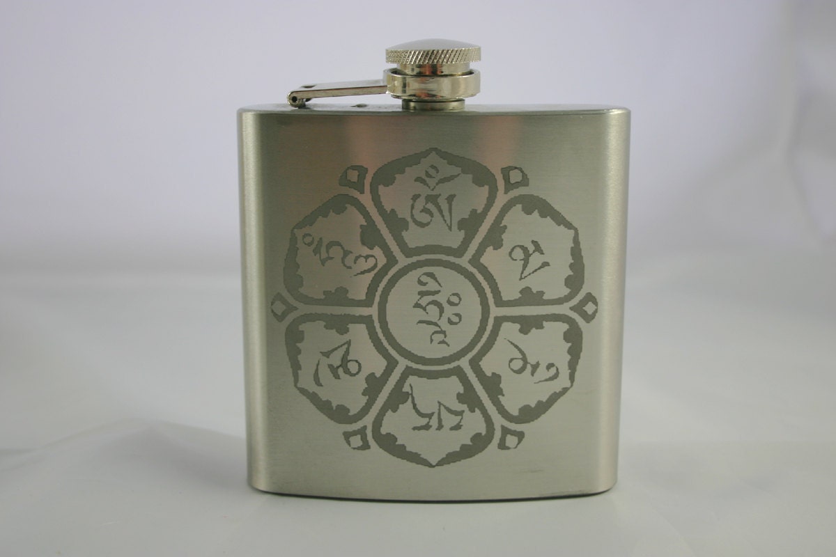 Custom Engraved Flasks Stainless Steel 6oz Flask Personalized Set of 4