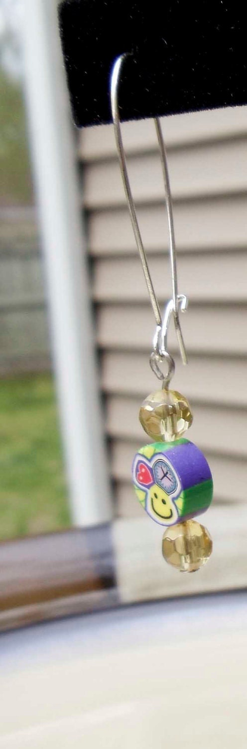 On Sale Peace Love Happiness Hoop Dangle Earrings