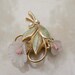 Vintage Gold pearl flower rose brooch