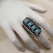 Vintage silver turquoise ring adjustable band large cocktail ring