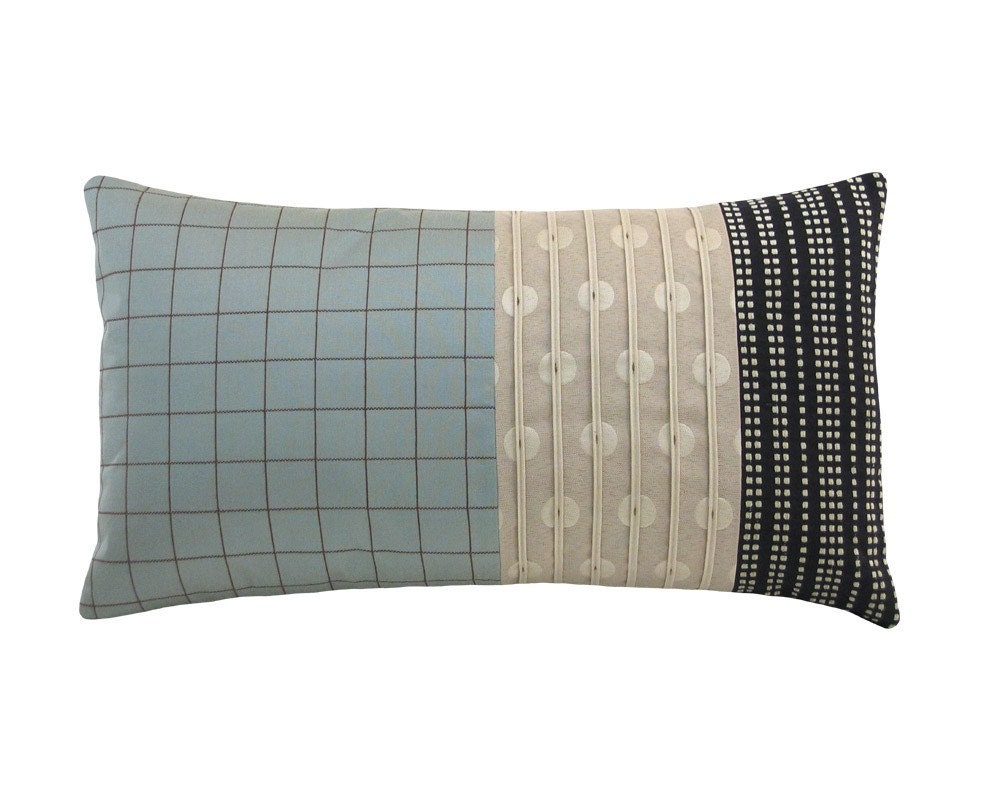 Aqua Alchemy Panes Modern Decorative Pillow 12 x 22 inches