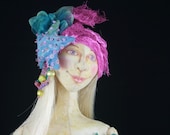 Cloth Art Doll - Pink Treasures of the Deep OOAK Artist Made Soft Sculpture Doll