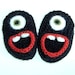 Wool Monster Slippers, size 3, 6 or 12 months