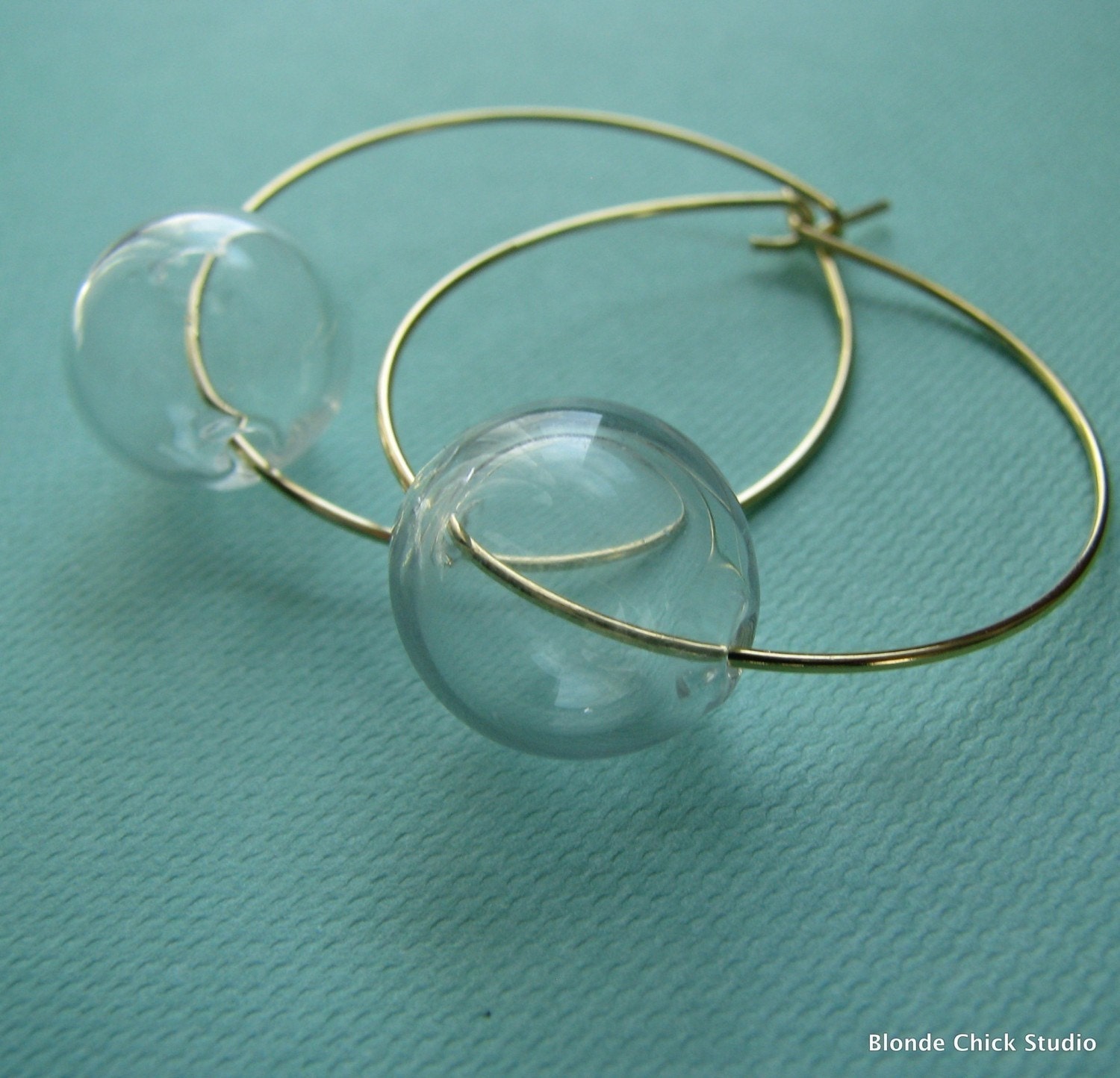 VERA-Hollow Glass Bubble Hoop Earrings - BlondeChick