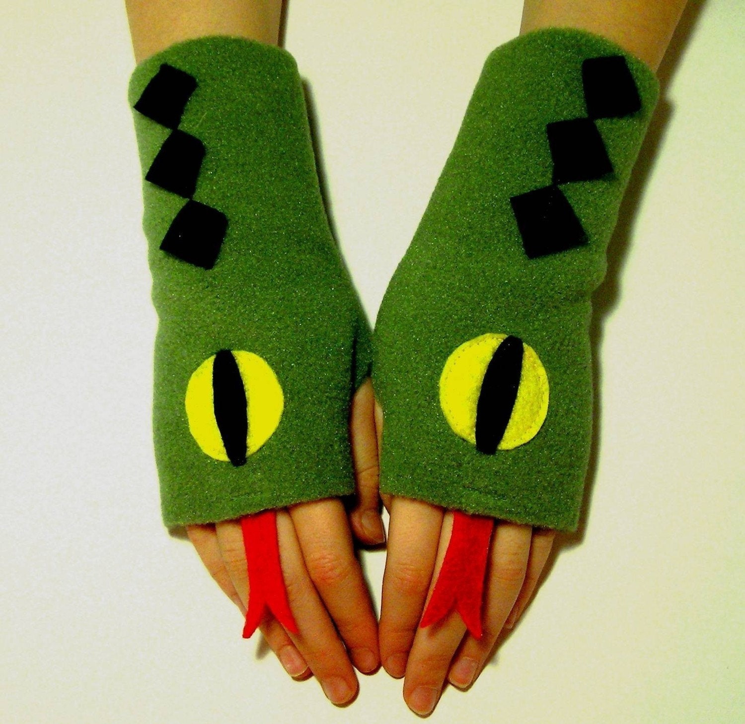 Snake Fingerless Gloves Mittens for KIDS (Size Kids XS to L)